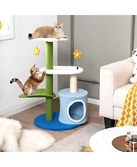34.5 Inch 4-Tier Cute Cat Tree with Jingling Balls and Condo