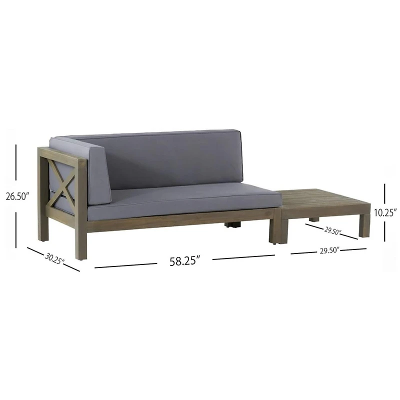 Brava X-Back Corner Bench-l With Coffee Table