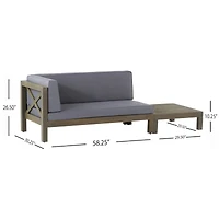 Brava X-Back Corner Bench-l With Coffee Table