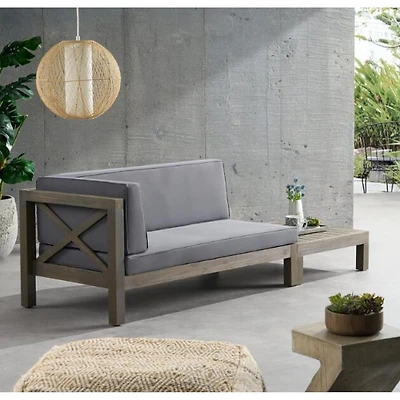 Brava X-Back Corner Bench-l With Coffee Table