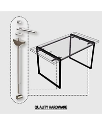 Streamdale Furniture 59" Rural Industrial Rectangular Mdf Black Dining Table Set and Pu Armless Dining Chair Set, 4 pieces. Kitchen Black Metal Table