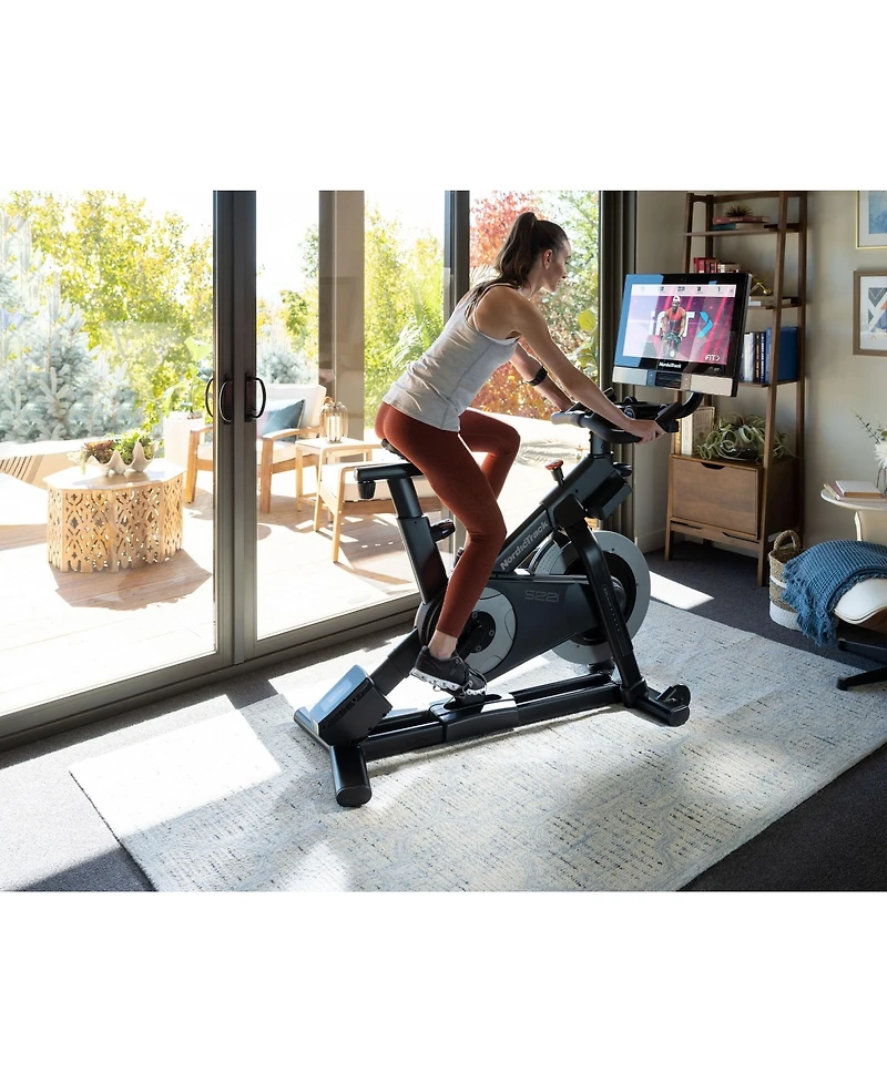 NordicTrack Commercial Series S22i iFIT-enabled Indoor Exercise Bike with 22 inch Pivoting Touchscreen and Incline/Decline Functionality