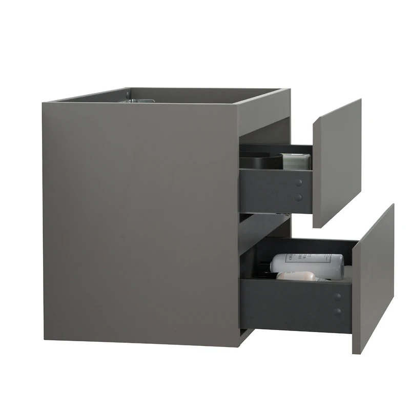 Streamdale Gray Wall Cabinet with Two Drawers, Pre-Assembled