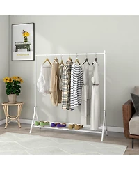 Simplie Fun Garment Rack Freestanding Hanger Multi-functional Single pole Bedroom Clothing Rack Bedroom, White