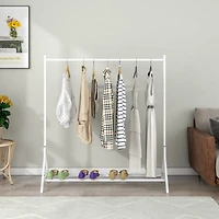 Simplie Fun Garment Rack Freestanding Hanger Multi-functional Single pole Bedroom Clothing Rack Bedroom, White
