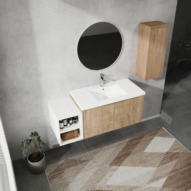 Streamdale 48" Wall-Mount Vanity with Sink and Cabinet