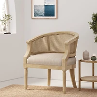 Streamdale French Country Cane Chair Curved Back, Weathered Wood