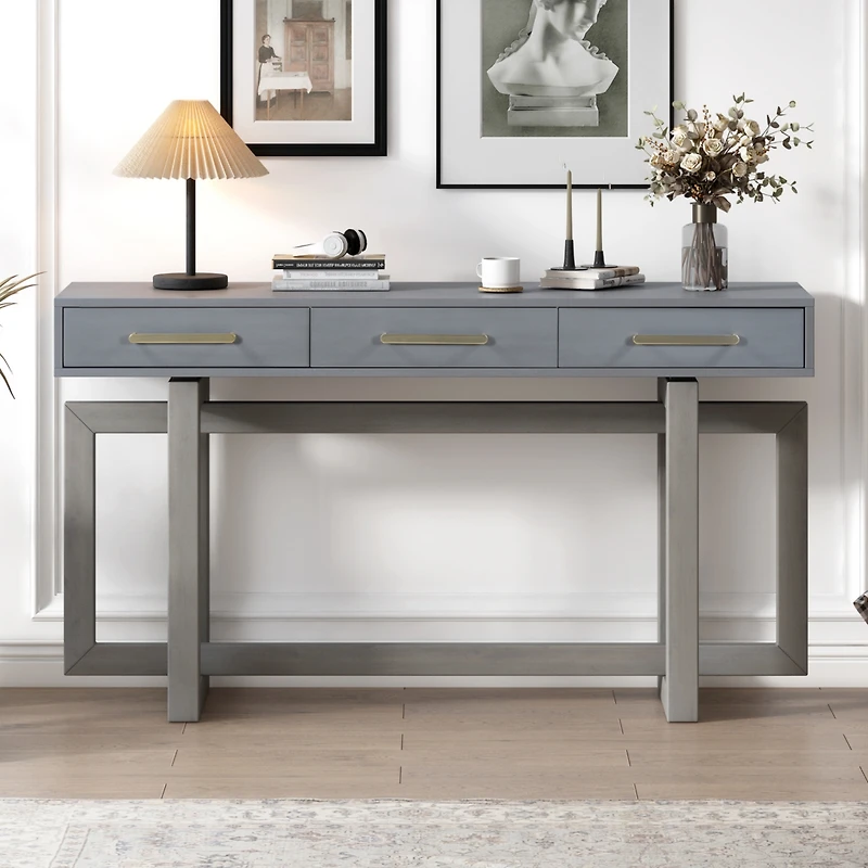 Streamdale Elegant 3-Drawer Console Table for Entryways and More