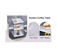 Streamdale Furniture Three levels of bedside tables. The board surface is Mdf, with white stickers, and both sides are transparent tempered glass. The