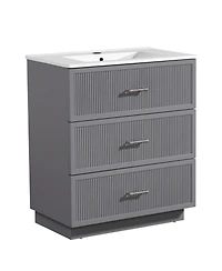 Streamdale Modern 30" Bathroom Vanity Set with Ceramic Sink and Storage
