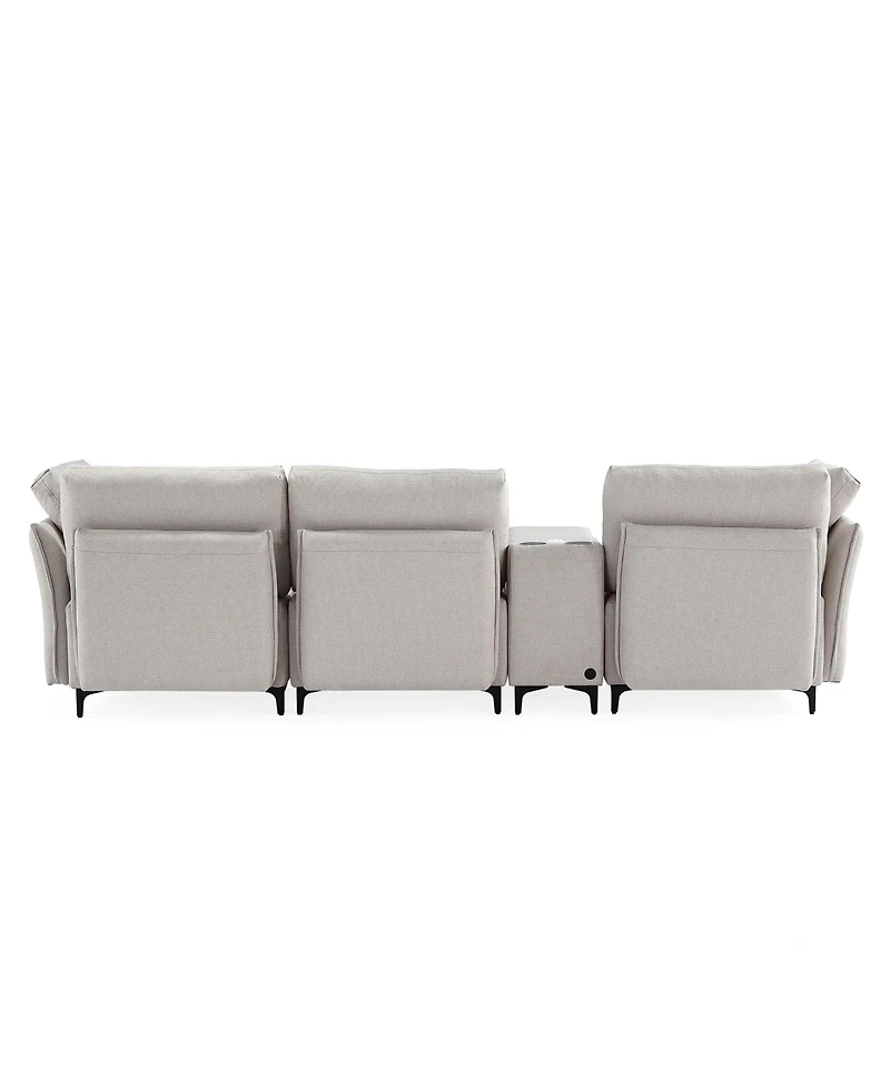 Streamdale Furniture Modular Sectional Sofa, Multifunctional Couches for Living Room with Storage, mid console with speaker and storage,2 Usb port and