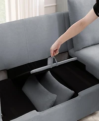 Streamdale Furniture Modern L shape Modular Sofa, 5 Seat Chenile sectional Couch Set with 2 pilows lncluded, freely CombinableIndoor Funiture for Livi