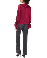 Vince Camuto Women's Ruffled V-Neck Bell-Sleeve Blouse