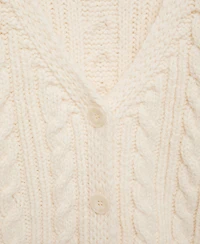 Mango Women's Buttoned Knit Braided Cardigan