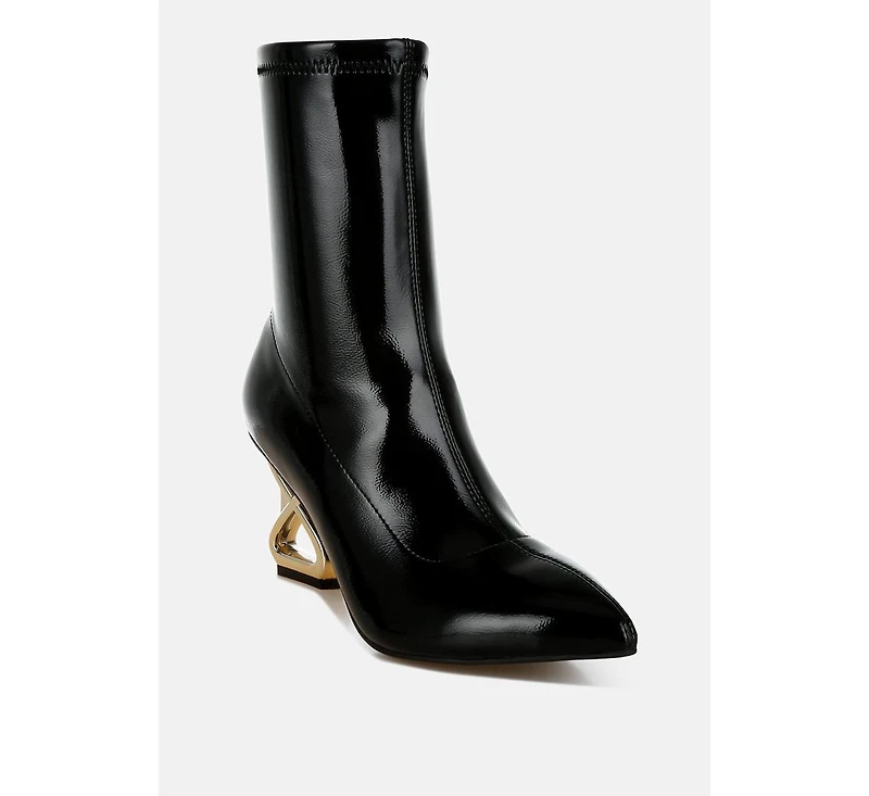 London Rag Gaias Fantasy Heel Patent Faux Leather Boots