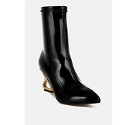 London Rag Gaias Fantasy Heel Patent Faux Leather Boots