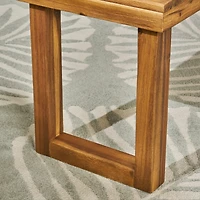 Nestor: Acacia Wood Slat Panel Bench For Outdoor Dining Or Seating