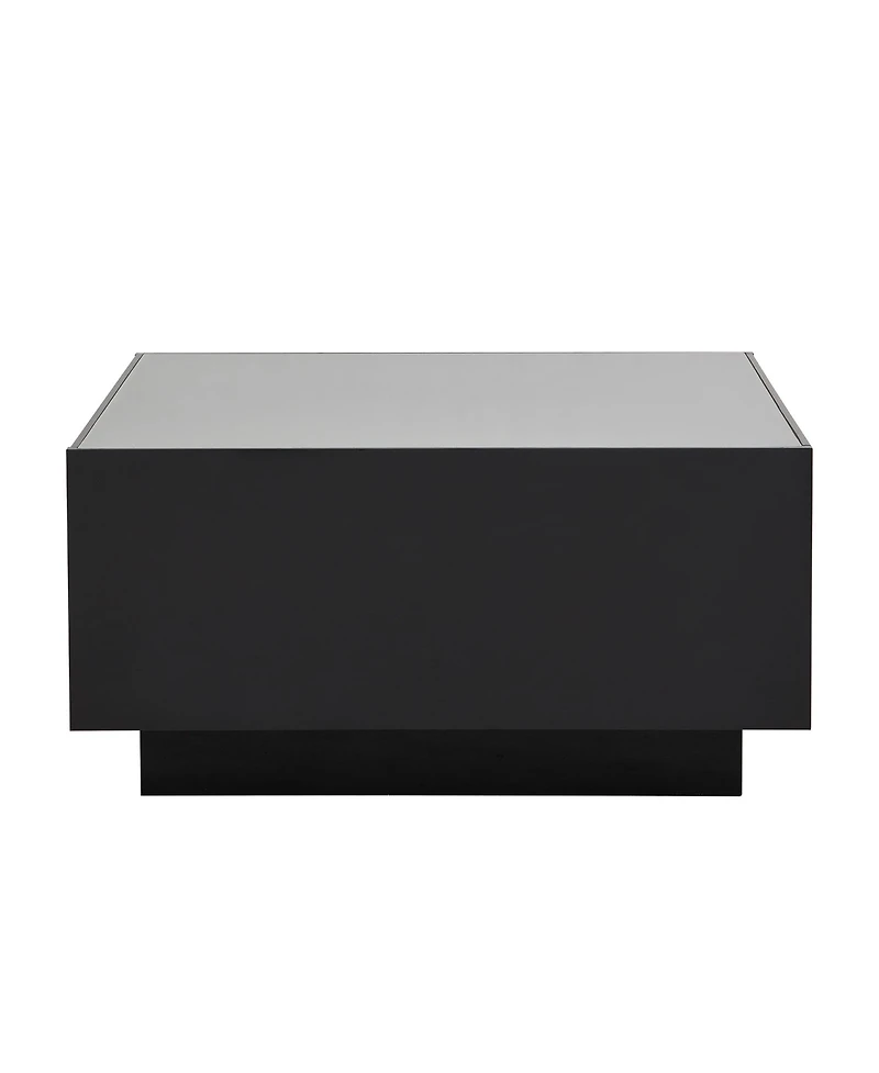 Streamdale Modern Led Coffee Table with Frosted Glass Top (Black, 27.5")
