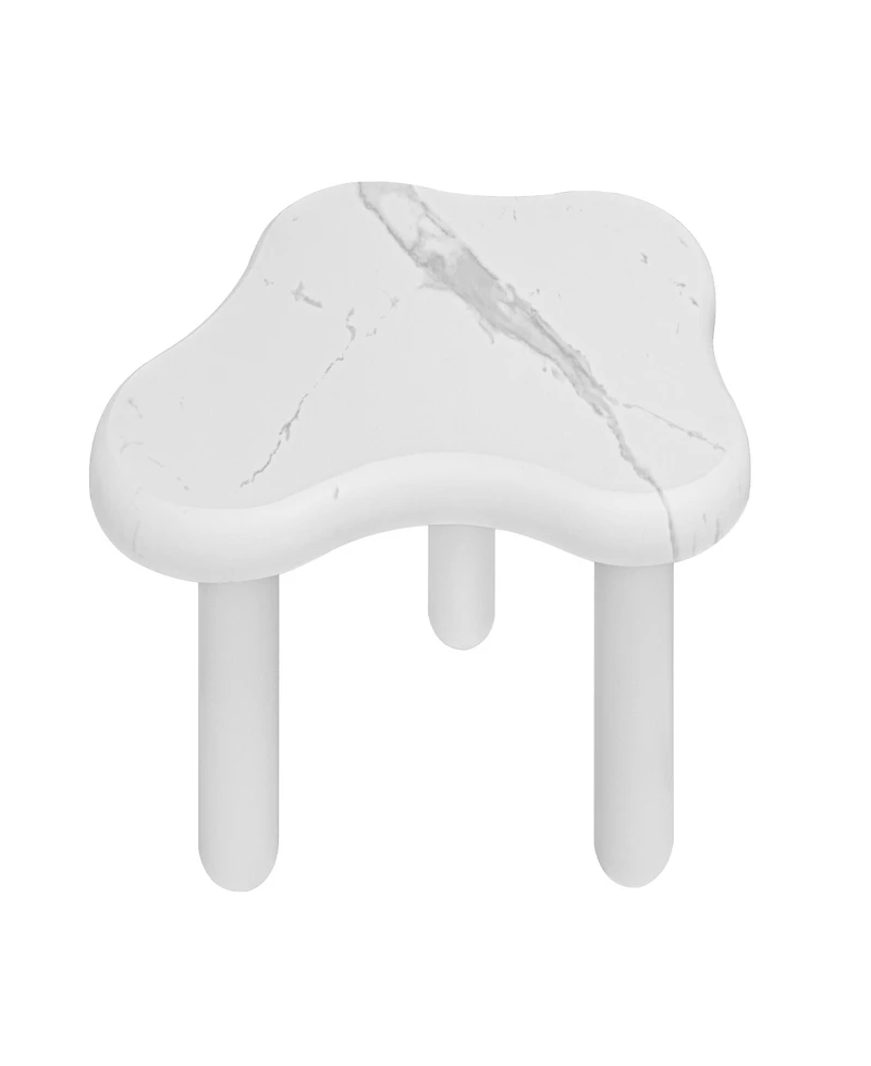 Streamdale Furniture Cloud Coffee Table Classic Modern Marbling Tea Table, Irregular Indoor End Table For Living Room Apartment Free Shape with 3 Legs