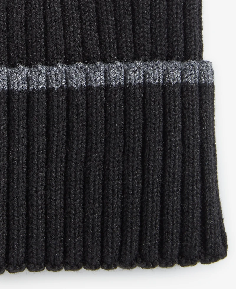Cole Haan Men's Heritage Ribbed-knit Tipped Cuffed Beanie