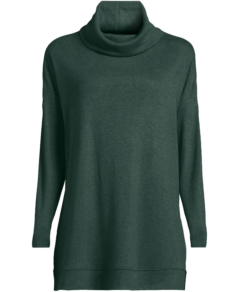 Lands' End Plus Long Sleeve Cozy Knit Cowl Neck Tunic