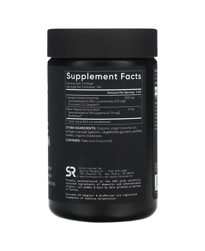 Sports Research Turmeric Curcumin 500 mg