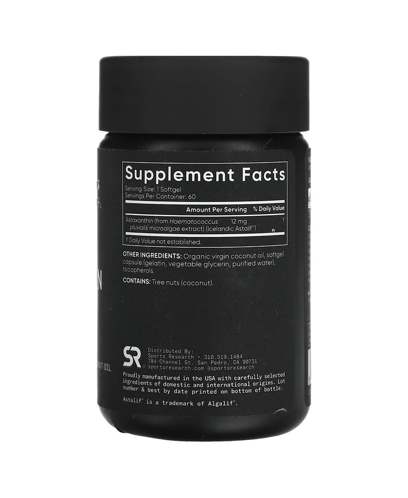 Sports Research Astaxanthin Triple Strength 12 mg