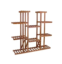 Unho Wooden Plant Stand 11 Tiers Flower Planters Display Shelf for Porch Outdoor