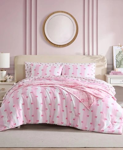 Betsey Johnson Bow Stripe Reversible -Pc. Comforter Set