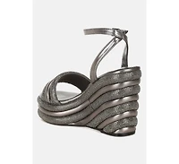 My Bliss Rhinestone Studded Wedge Sandals