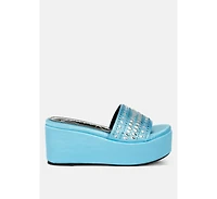 Batanga Diamante & Rhinestone Detail Stylish Flatforms