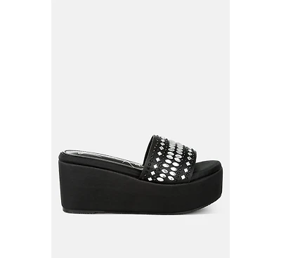 Batanga Diamante & Rhinestone Detail Stylish Flatforms
