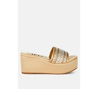 Batanga Diamante & Rhinestone Detail Stylish Flatforms