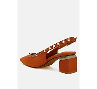 Ameya Stud Emebllished Microfiber Sandals Women