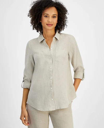 Charter Club Women's 100% Linen Shirt
