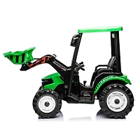 Streamdale Electric Pedal Tractor with Loader, Digger, and Trailer (Green)