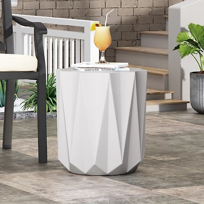 Streamdale Geometric Concrete Side Table Durable, Eye-Catching