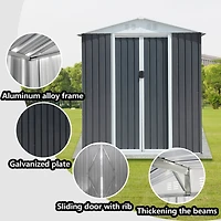 Streamdale Outdoor Storage Sheds 6FTx4FT Apex Roof Grey