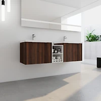 Eco-Friendly 60" Bathroom Vanity with Soft-Close Doors and Ample Storage