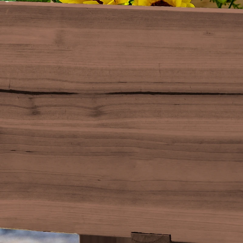 Raised Garden Bed with 3 Planter Box, Elevated Wooden Plant Stand with Drainage Holes, for Vegetables, Herb and Flowers, Coffee