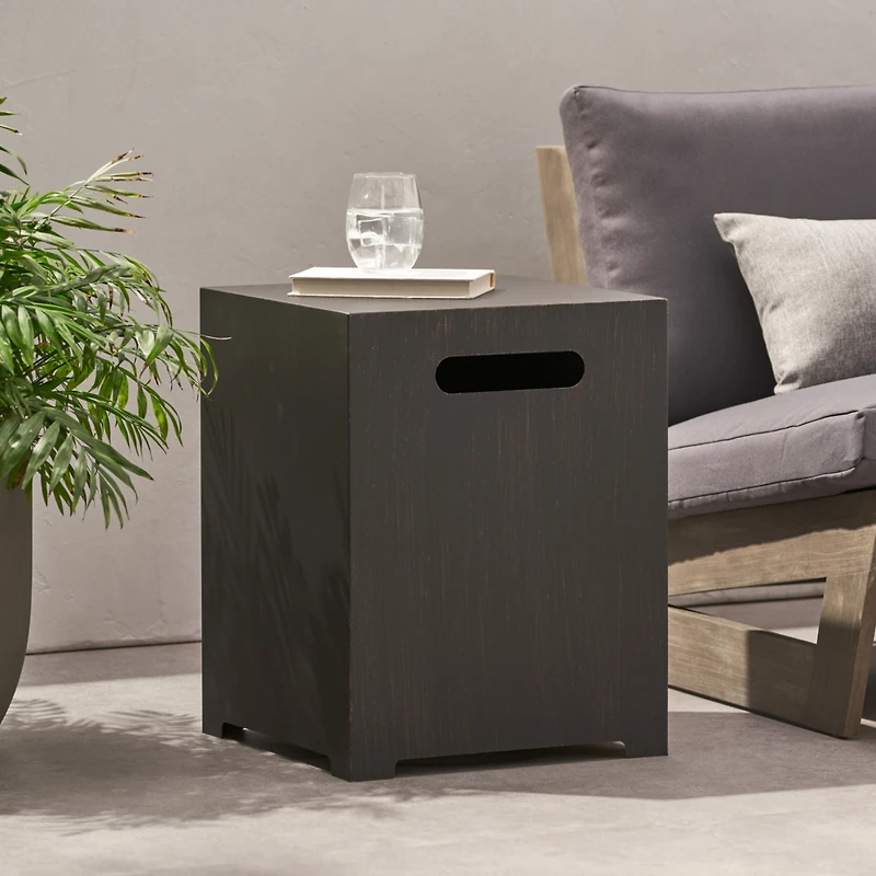 Streamdale Furniture Chic Metal Tank Holder And Side Table