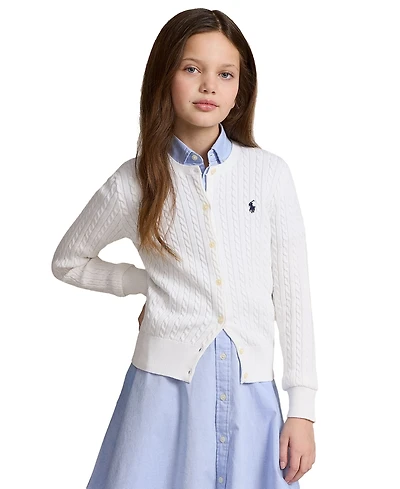 Polo Ralph Lauren Girls 2T-16 Cable-Knit Cotton Cardigan