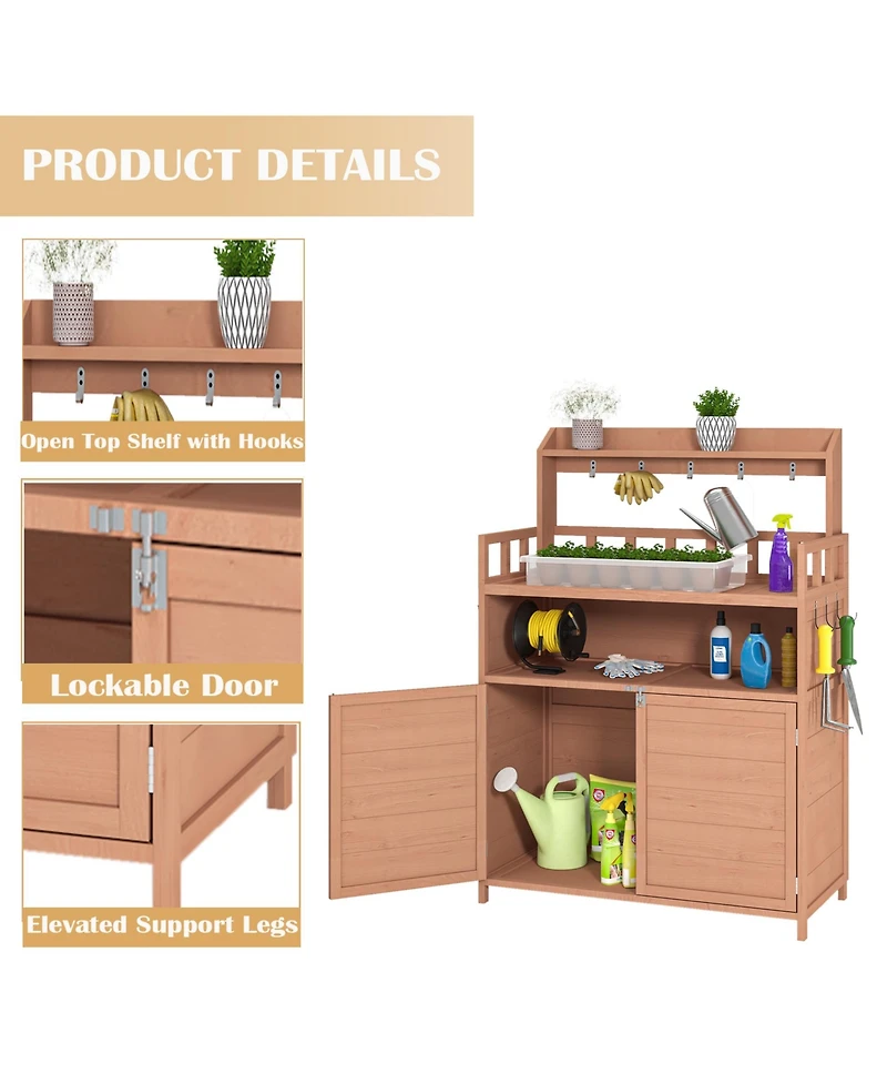 Streamdale Outdoor Potting Bench with Storage for Gardening