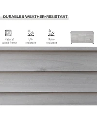 75 Gallon Wooden Deck Box, Outdoor Storage Container with Aerating Gap & Weather-Fighting Finish, Grey