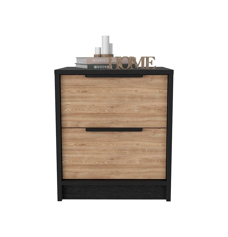 Depot E-shop Egeo Nightstand, Two Drawers, Superior Top