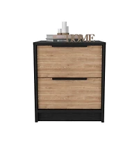 Depot E-shop Egeo Nightstand, Two Drawers, Superior Top