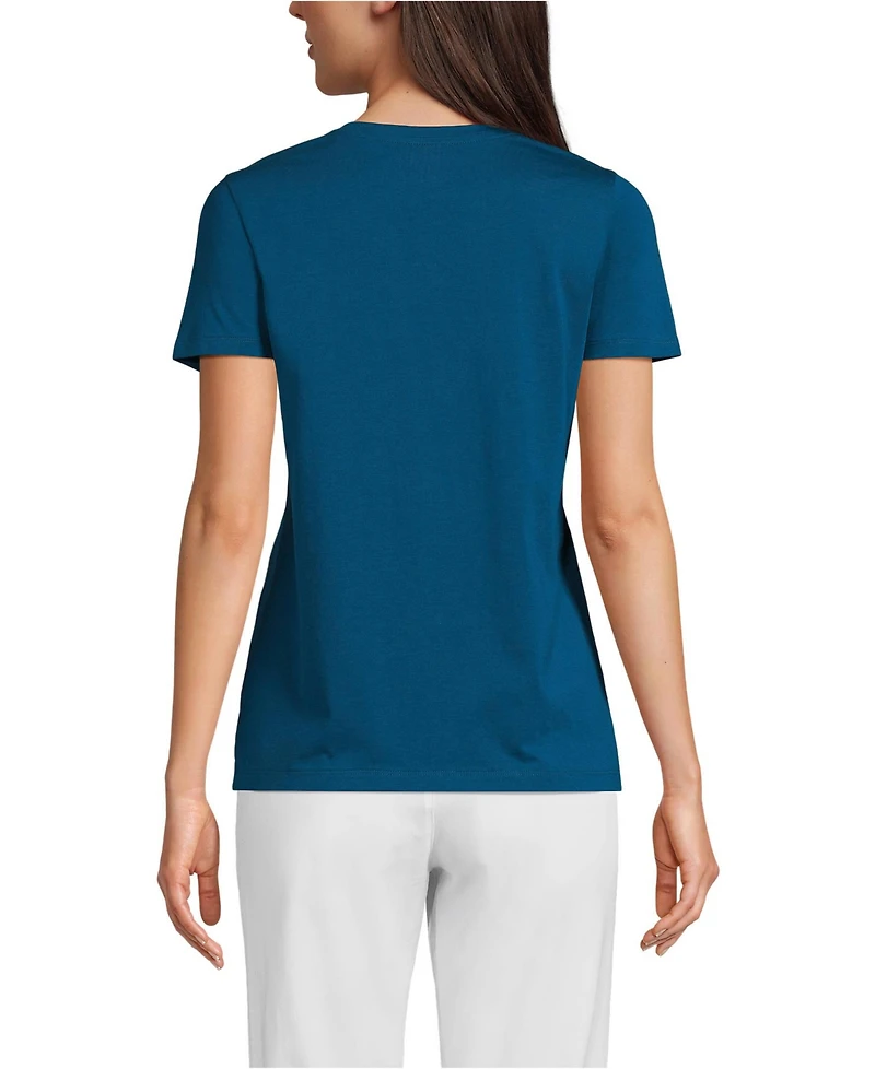 Lands' End Women's Tall Relaxed Supima Cotton V-Neck T-Shirt