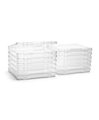 Sorbus Set of 12 Thin Clear Stackable Portable Project Case Fits 10"x12"