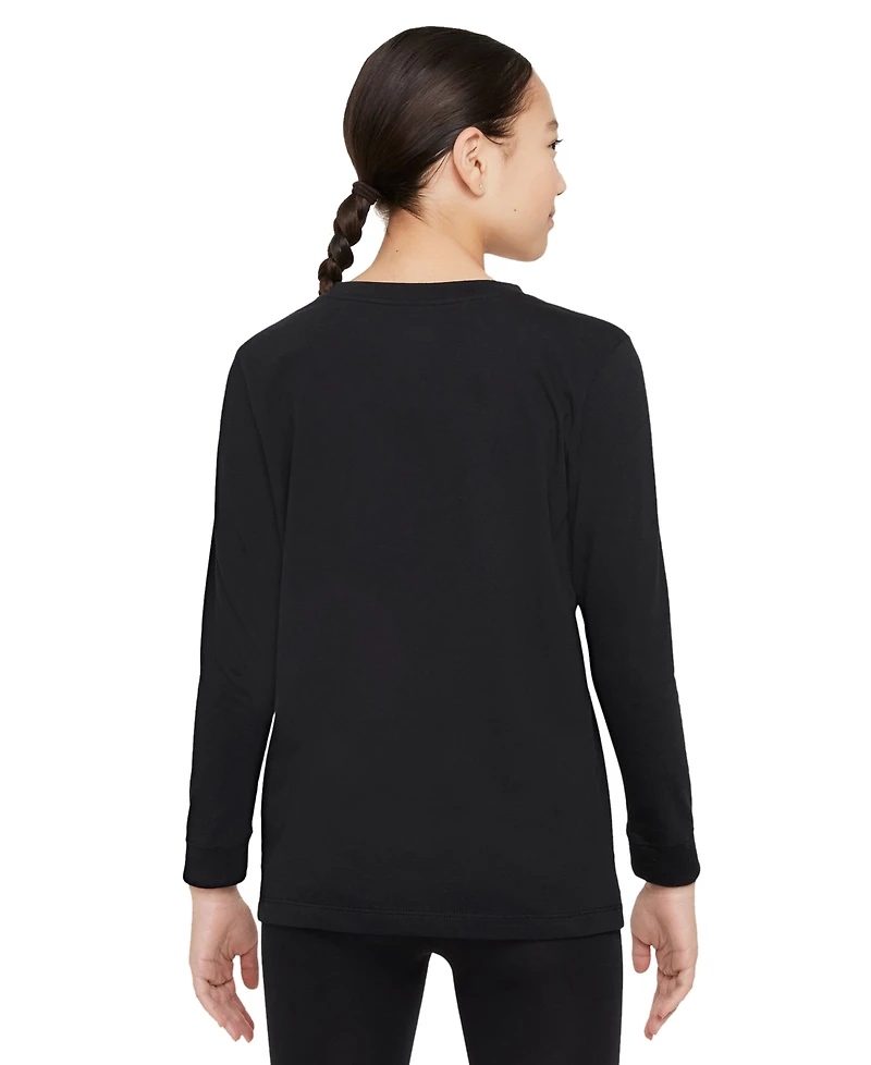 Nike Big Kids Sportswear Logo Embroidered Long-Sleeve T-Shirt