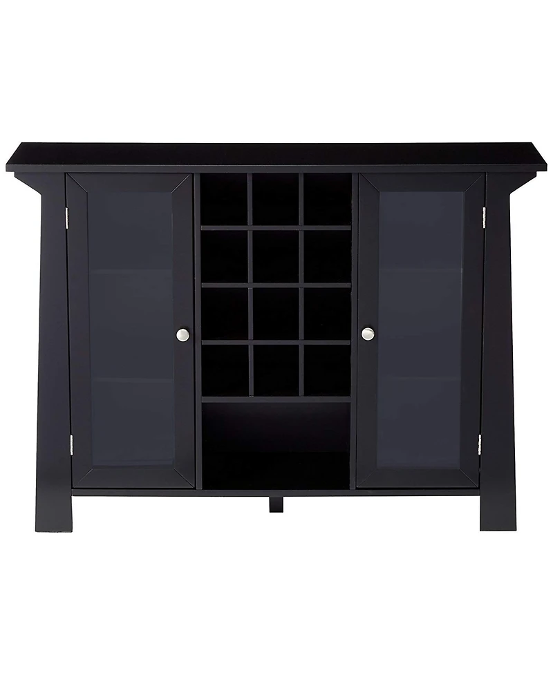 Kings Brand Furniture Matanuska Wood Buffet Bar Cabinet with Wine Storage (Black)